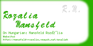 rozalia mansfeld business card